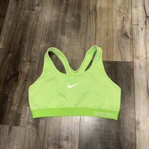 NIKE Pro Dri Fit Sports Bra Womans Green Size medium